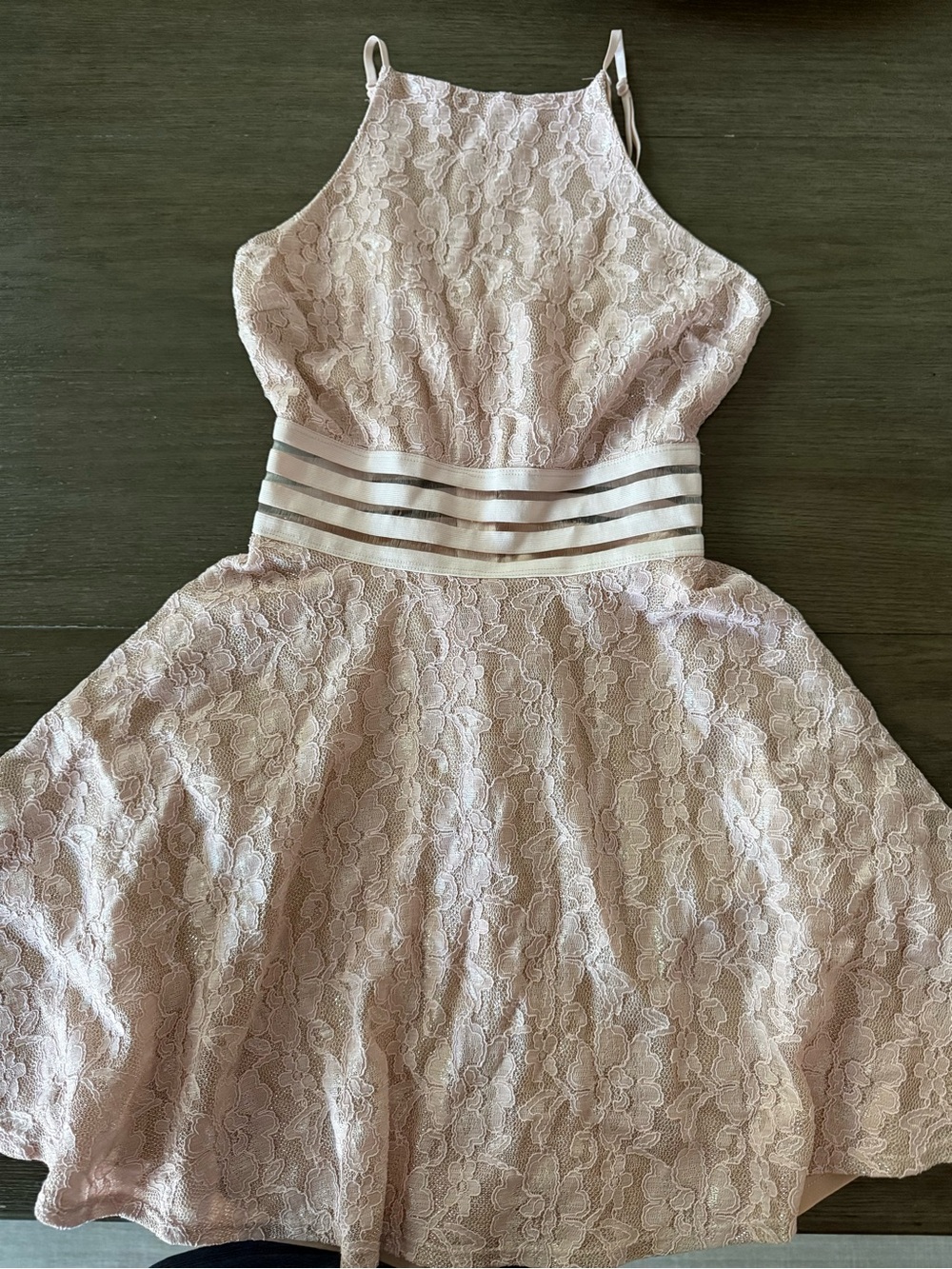City Studio Girls Lace spaghetti strap Dress in Soft Pink size 1